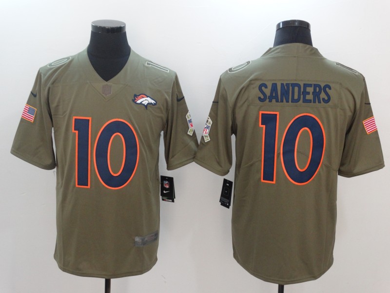 Men Denver Broncos #10 Sanders Nike Olive Salute To Service Limited NFL Jerseys->women nfl jersey->Women Jersey